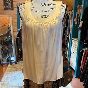 St. John Cream Satin Blouse
